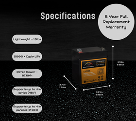 12.8V 6AH LIFEP04 DEEP CYCLE BATTERY - 0