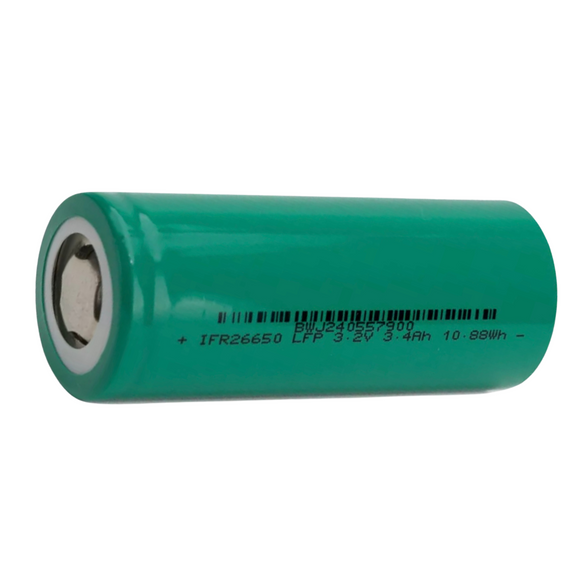 Real Cell 26650 3.2V 3400mAh Battery Cell - IFR26650 LFP