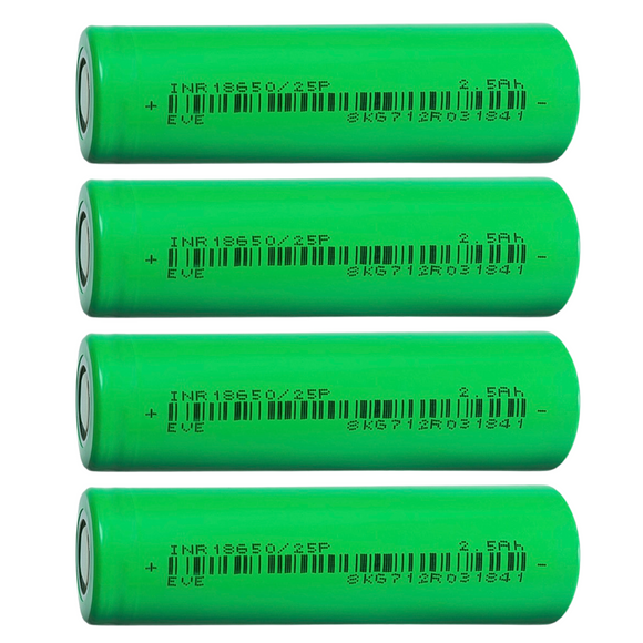 EVE 25P 18650 2500mAh 20A Battery Cells