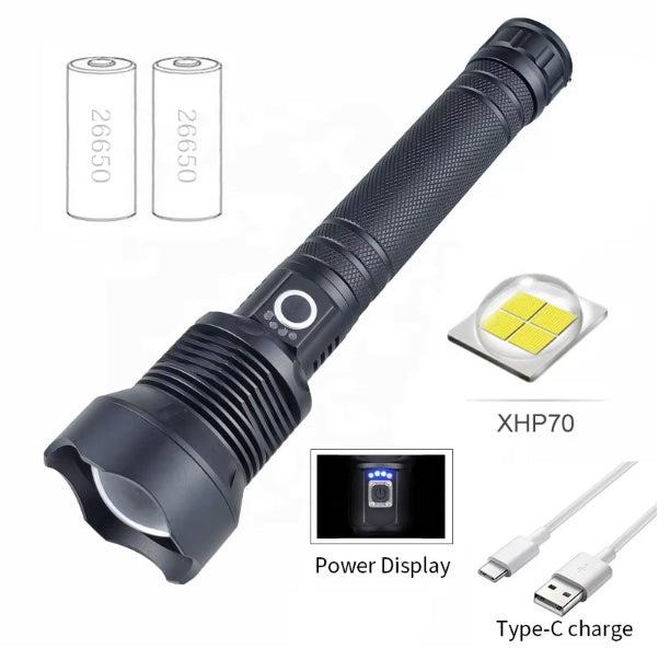 High Power USB Rechargeable Waterproof P70 Flashlight