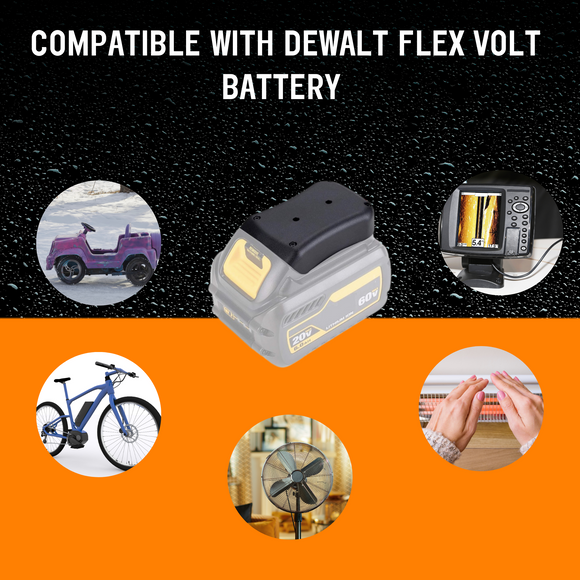 Power Wheels Adapter for Dewalt Flex Volt Battery with Wire Terminals