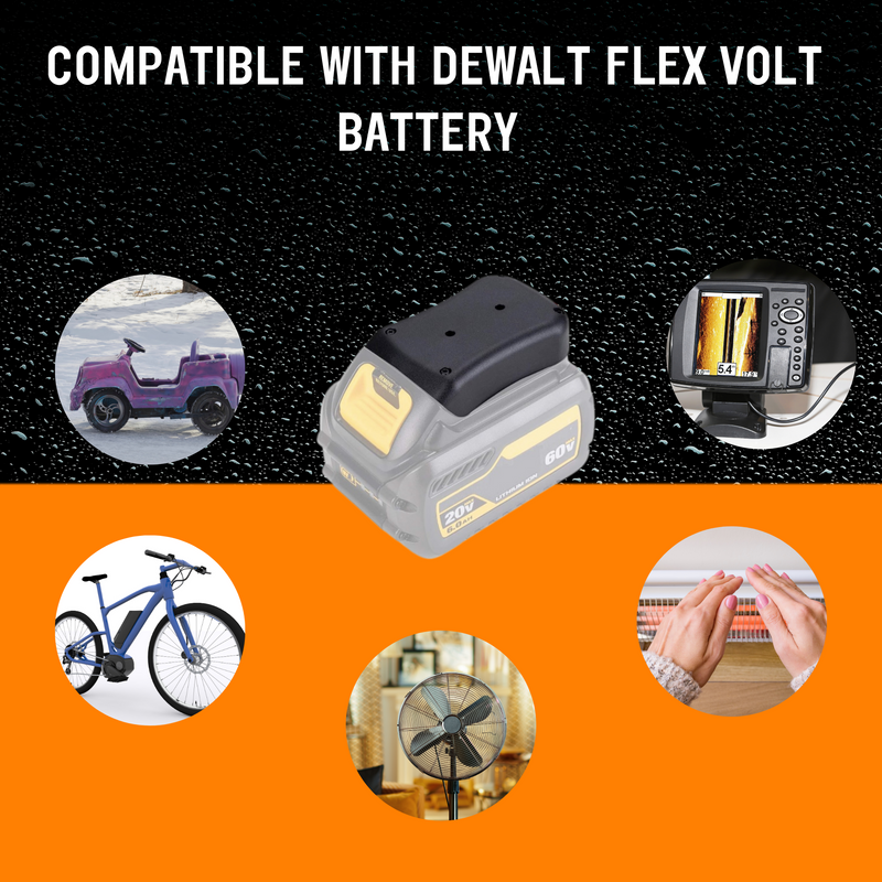 Power Wheels Adapter for Dewalt Flex Volt Battery with Wire Terminals, Compatible with any Dewalt 20V Battery; Power Wheel Battery Converter for RC Car, Truck, Robotics, DIY