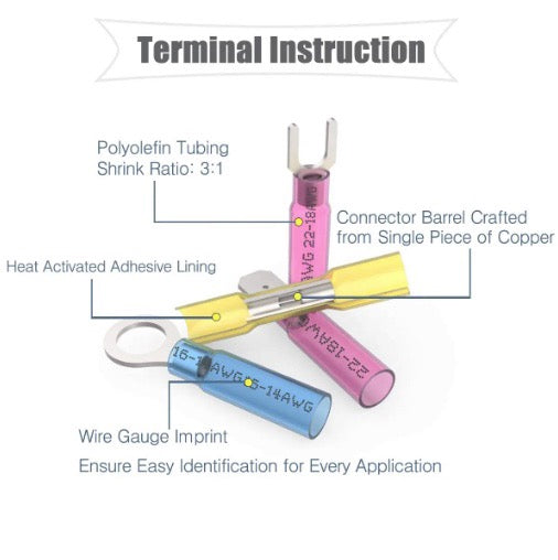 250 pcs Heat Shrink Wire Connector Kit