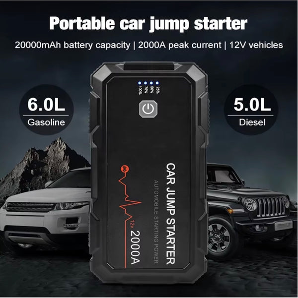 2000A Car Jump Starter Booster Jumper Box Power Bank Battery Charger Portable US