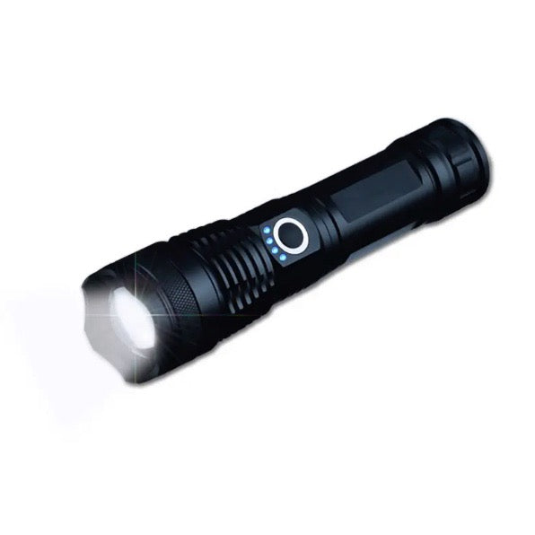 High Lumen USB Rechargeable Tactical LED P50 Flashlight w Portable Zoom