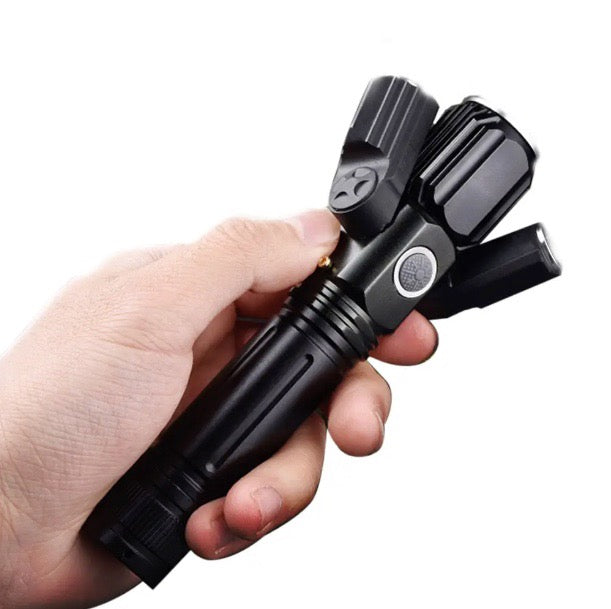 3 Head Zoomable Rechargeable LED Flashlight