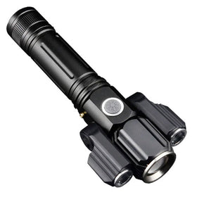 3 Head Zoomable Rechargeable LED Flashlight - 0