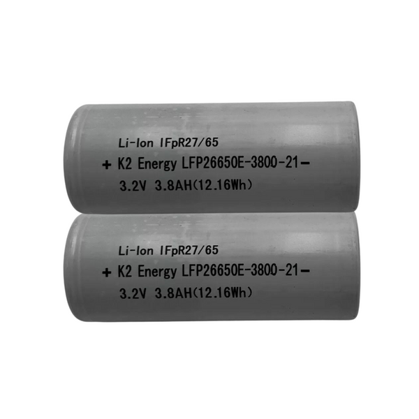 K2 26650 3.2V 3800mAh LiFePO4 Battery Cells