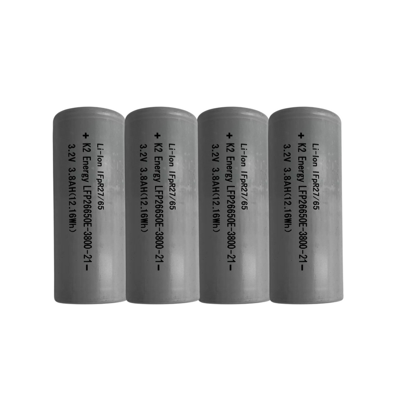 K2 26650 3.2V 3800mAh LiFePO4 Battery Cells