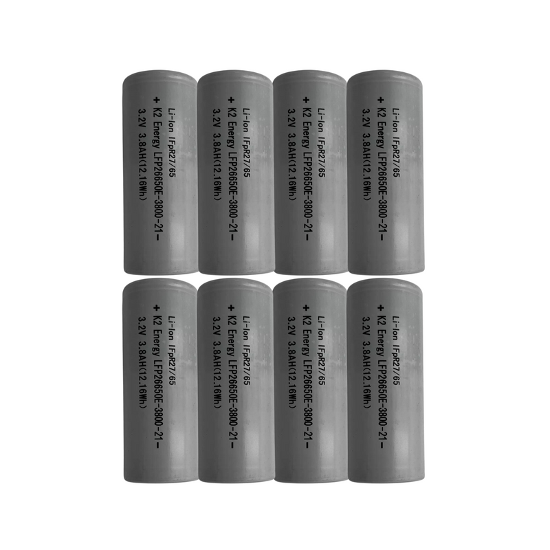 K2 26650 3.2V 3800mAh LiFePO4 Battery Cells