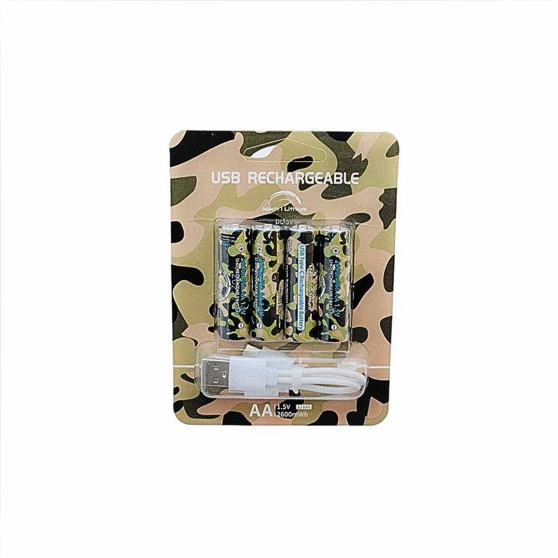 AA Rechargeable Batteries, LI-ION, Camouflage (Pack of 4)
