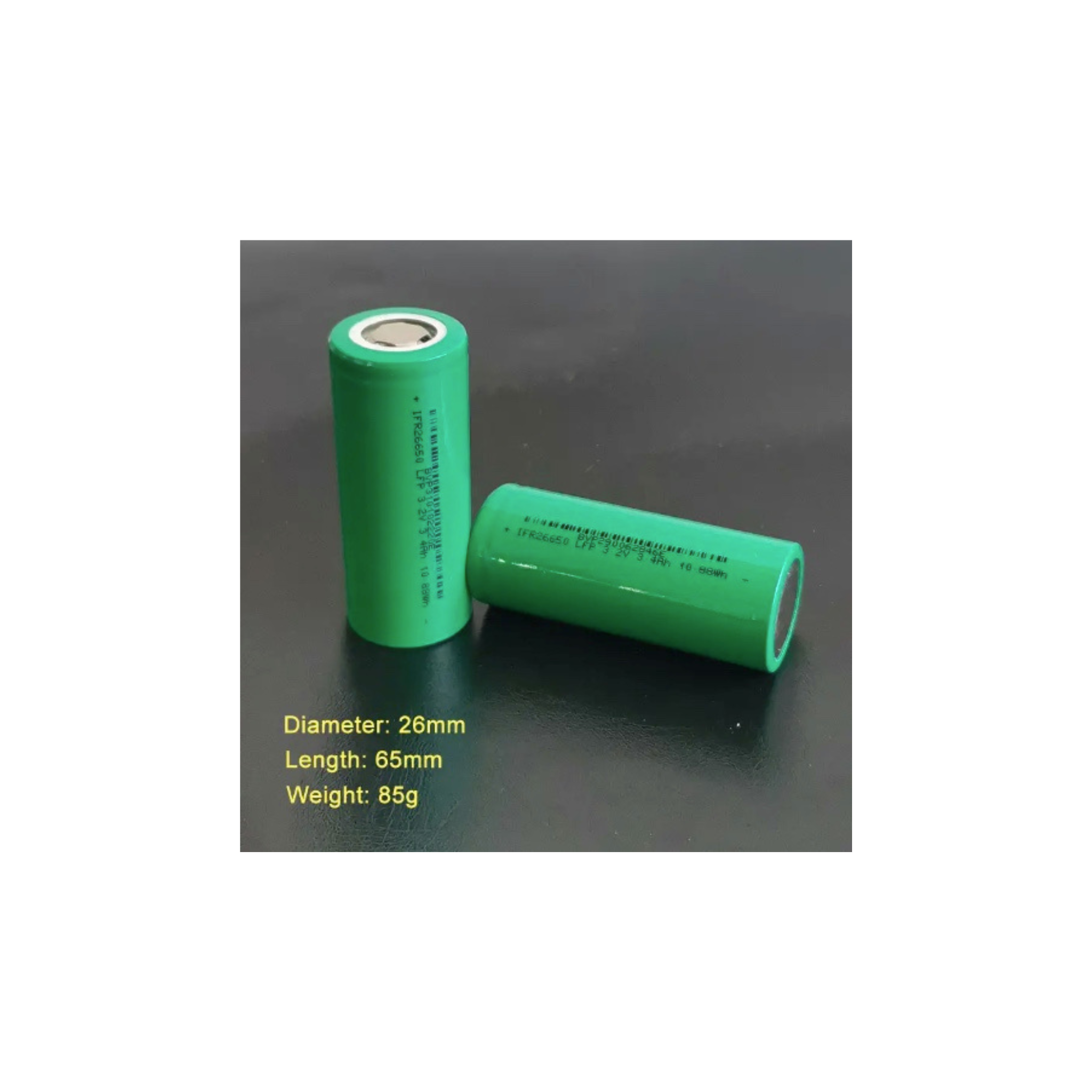 Real Cell 26650 3.2V 3400mAh Battery Cell - IFR26650 LFP - 0