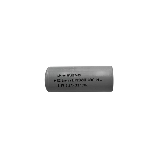 K2 26650 3.2V 3800mAh LiFePO4 Battery Cells