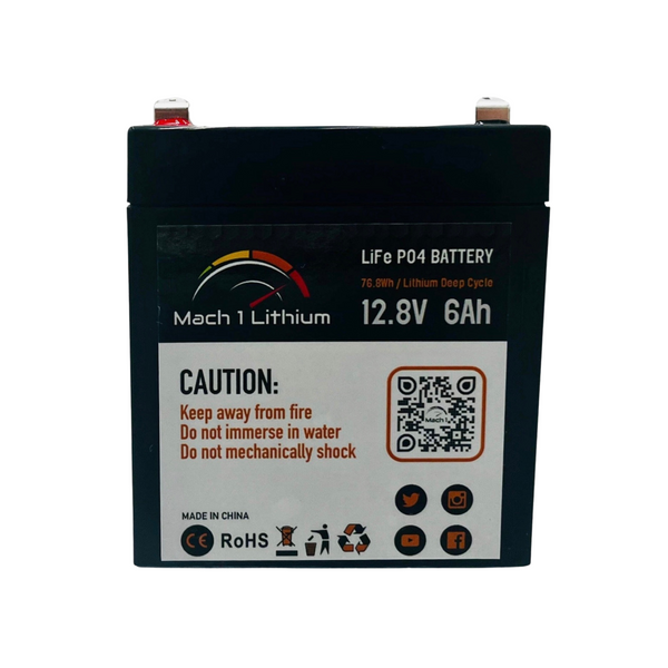 Mach 1 Lithium 12V 6AH LIFEP04 Battery