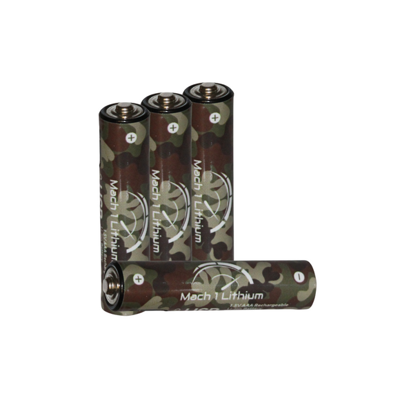 AAA Rechargeable Batteries, LI-ION, Camouflage (Pack of 4)