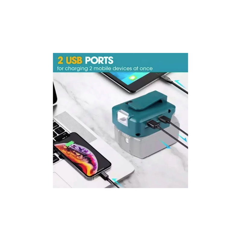 Power Tool Battery Adapter for USB and Light (For Makita)