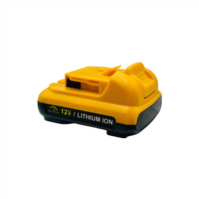 DeWalt 12V 2Ah Li-Ion Battery Label Showing Capacity Voltage and Warranty