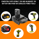 Compatible with Dewalt 20V, Milwaukee 18V battery, and Ryobi 18V cordless power tools