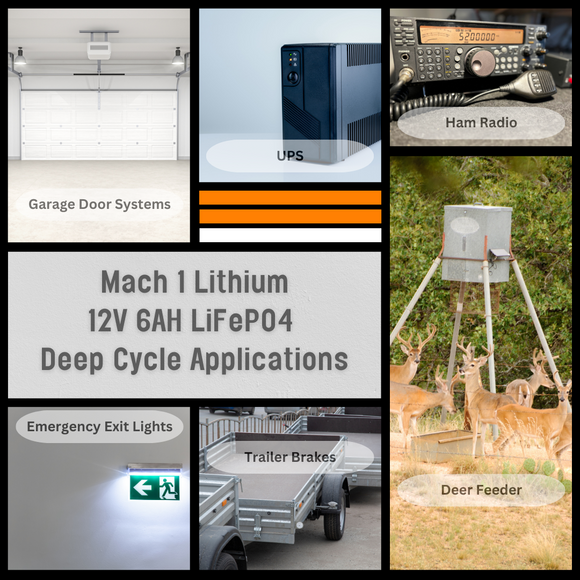 Order Mach 1 Lithium 12V 6Ah LiFePO4 Battery – deep cycle applications for garage door, UPS, ham radio, and deer feeder (image 4 of 5)