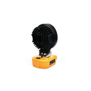 Mach 1 DeWalt LED Work Light Back View Showing Battery Mount and Connection