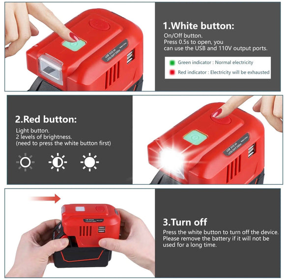 Order Mach 1 Lithium Milwaukee 18V Lithium Portable Power Station – side profile view (image 4 of 5)