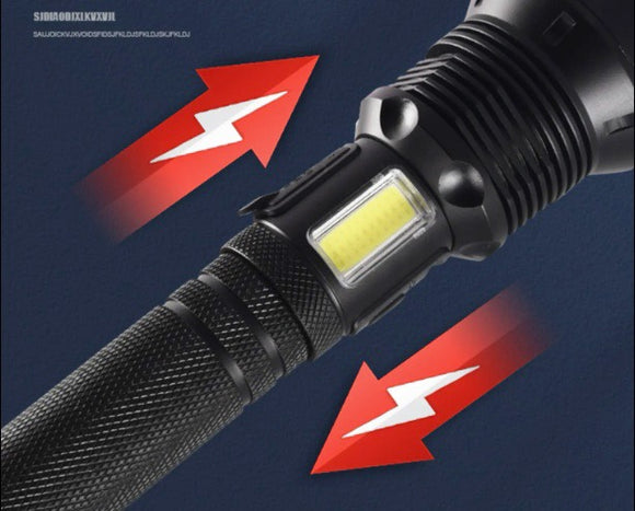 Mach 1 P90 super bright LED flashlight beam — powerful long-range light output for outdoor use