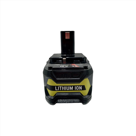 Mach 1 Ryobi ONE+ compatible 18V 4Ah lithium-ion cordless power tool battery – front view
