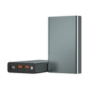 Side profile of Mach 1 Lithium 20000mAh power bank showing slim thickness — lightweight portable charger