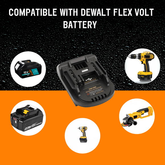 Makita 18V LXT Battery Inserted into Mach 1 DeWalt Tool Adapter