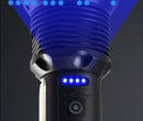 P90 tactical flashlight with changeable light modes switch — high, low, strobe, and COB settings