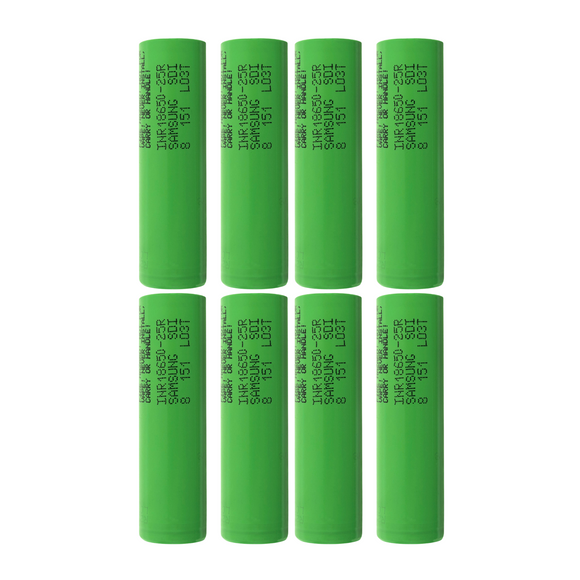 Samsung 25R 18650 2500mAh 20A Battery – Pack of 8