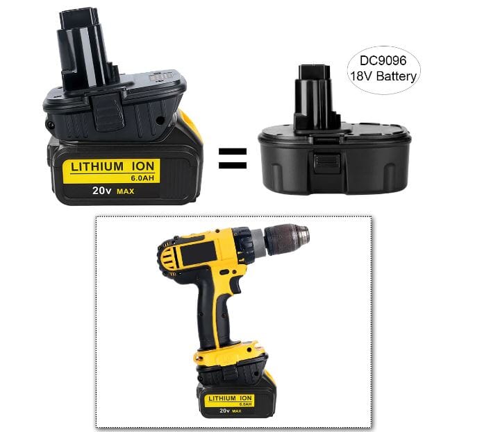 Adapter for DeWalt 20V Battery to DeWalt 18V Cordless Power Tool