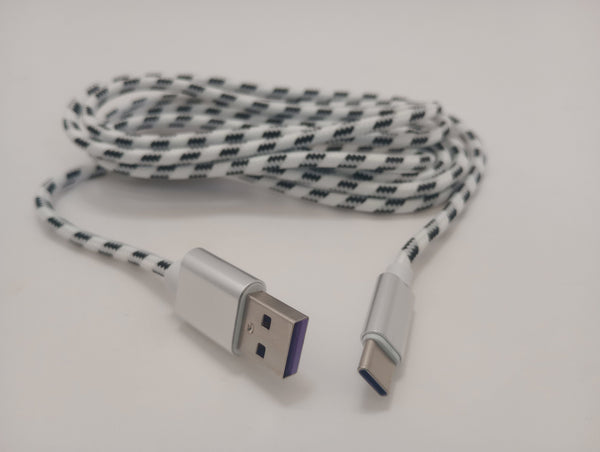 USB to C Braided White 6'