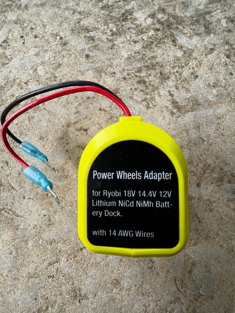 Power Wheels Adapter for Ryobi 18V Battery with Wire Terminals, Compatible with any Ryobi 18V Battery; Power Wheel Battery Converter for RC Car, Truck, Robotics, DIY