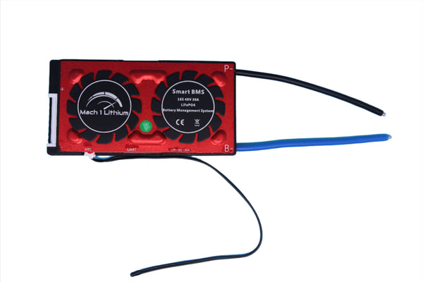 Smart LiFePO4 48V 16S 30A Battery Management System with Balancing Leads and Bluetooth Dongle
