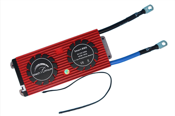 Smart Li-ion 12v 3s 100a Battery Management System with Balancing Leads and Bluetooth Dongle
